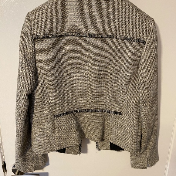 LOFT Black and White Fringed Blazer - Picture 3 of 5